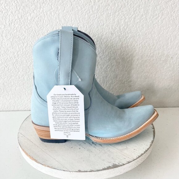 Lane EMMA JANE Womens Cowboy Bootie 7 Western Blue Cowgirl Short Ankle Boots - Picture 2 of 11